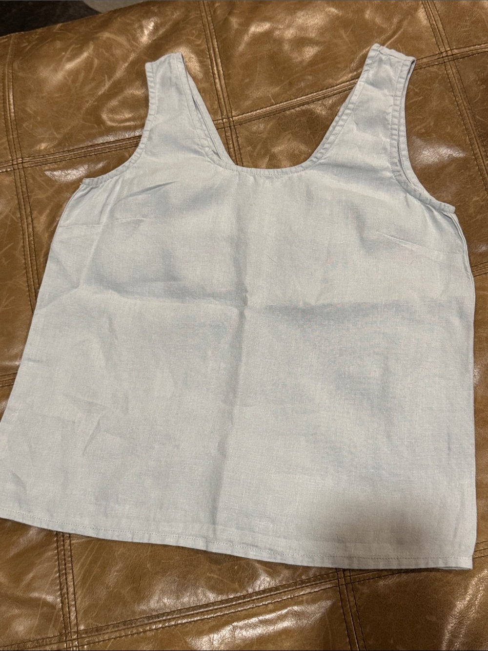 notPERFECTLINEN Light Blue Linen Tank Top S/M